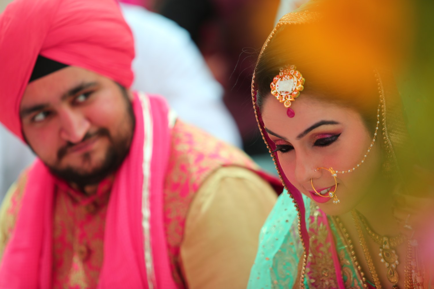 Bride Wearing Stunning Bold Pink Eye Makeup by Amit Kumar Wedding-photography Bridal-makeup | Weddings Photos & Ideas