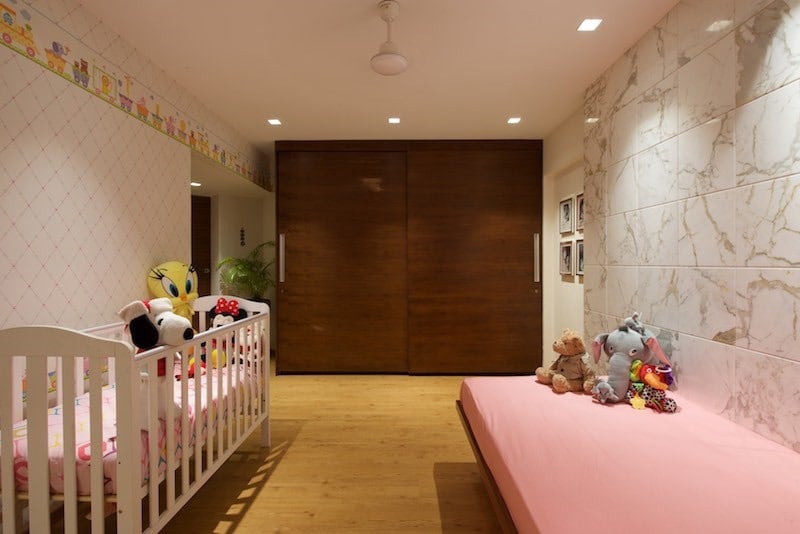 Baby's Room with abstract wall design by Siraj Bedroom Minimalistic | Interior Design Photos & Ideas