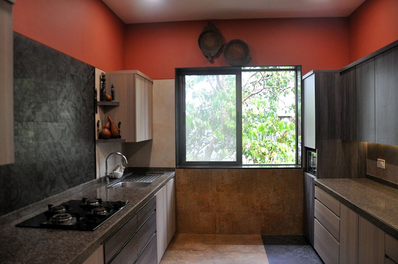 Ecru Shaded Modular Parallel Kitchen by Chaitali D Parikh Modular-kitchen Contemporary | Interior Design Photos & Ideas