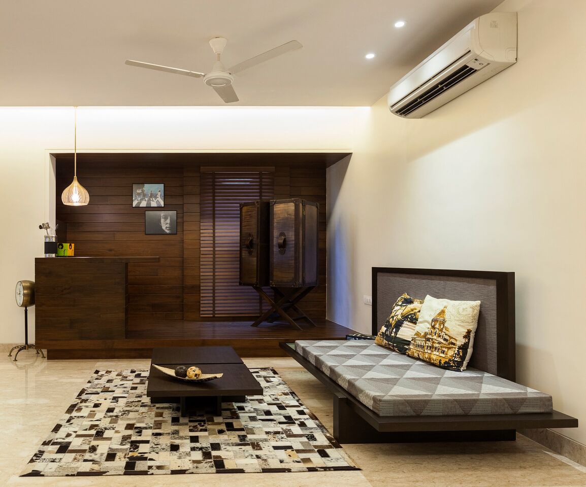 Living Area With Low Floor Sofa by Chaitali D Parikh Living-room Contemporary | Interior Design Photos & Ideas