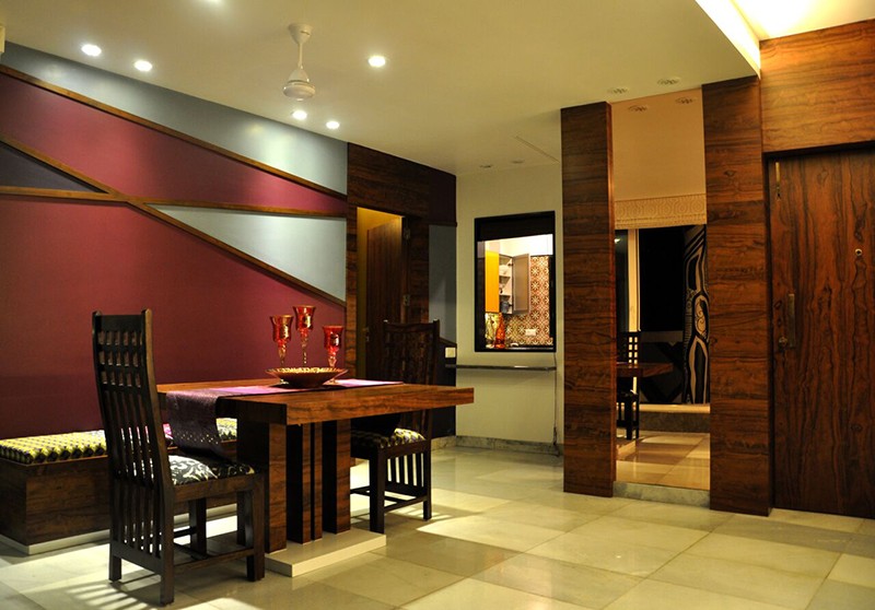 Off White And Purple Shaded Dining Room by Chaitali D Parikh Dining-room Contemporary | Interior Design Photos & Ideas