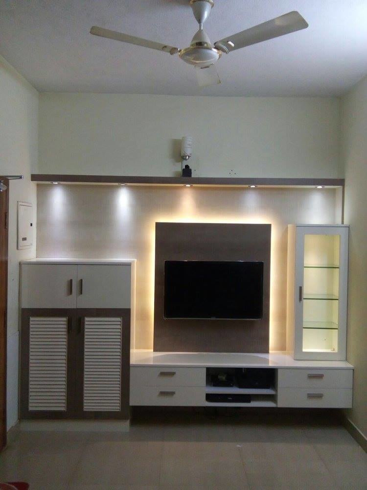 Modern display with tv unit by Ganesh Living-room Minimalistic | Interior Design Photos & Ideas