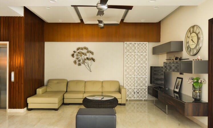 Contrasting Living Room With Beige Lawsons Sofa by Ganpat mistry Living-room Modern | Interior Design Photos & Ideas