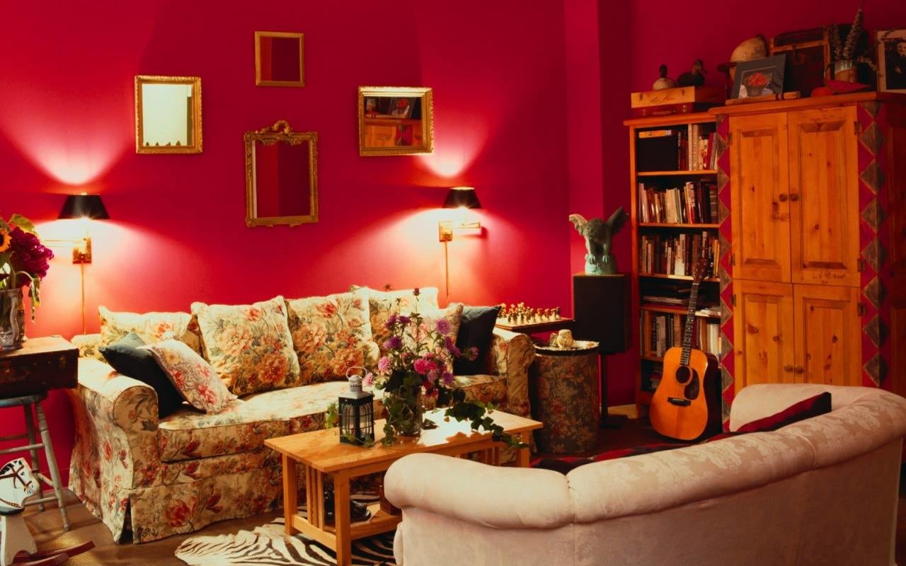 Red Zoned by Shruti Sodhi Living-room Contemporary | Interior Design Photos & Ideas
