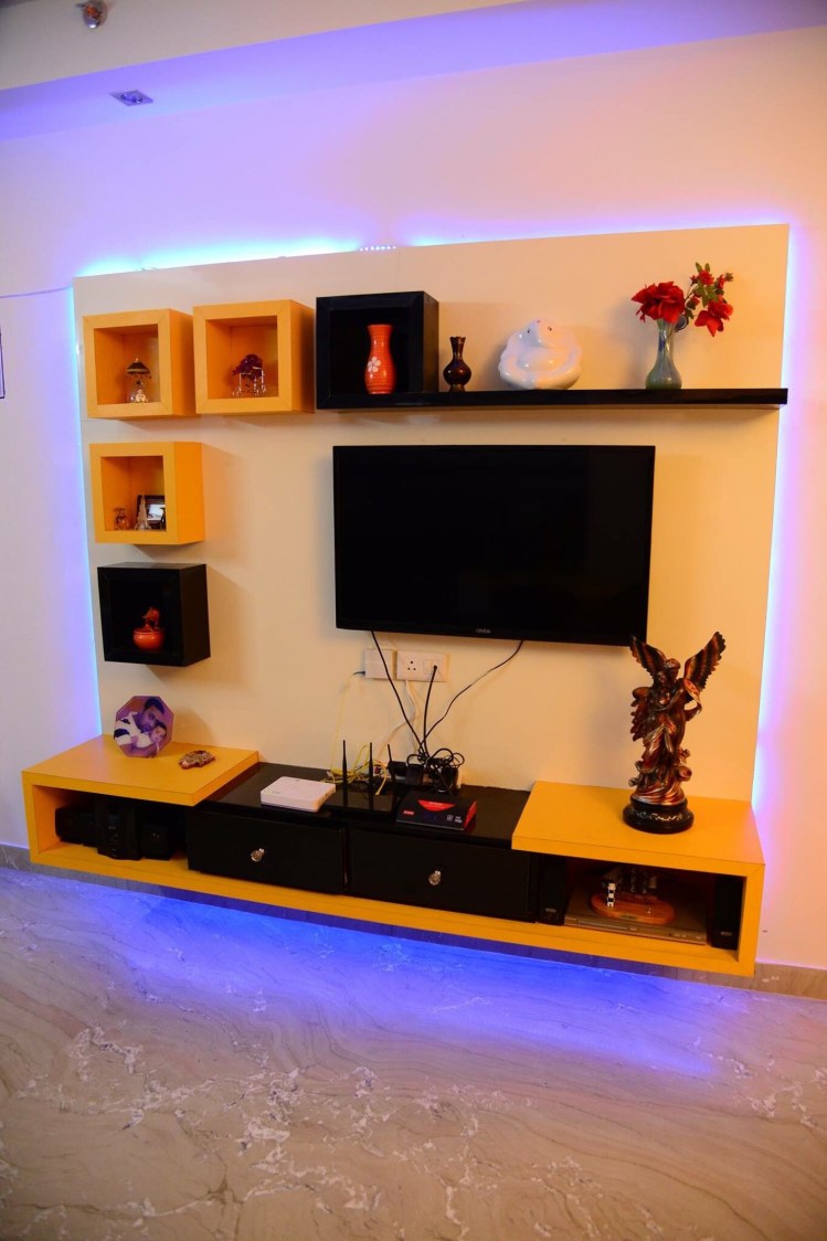 Black And Orange Blocks Display Unit by Saurabh Garg Living-room Contemporary | Interior Design Photos & Ideas