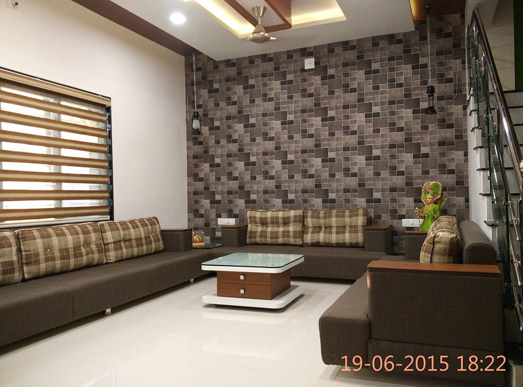 Spacious Living Room by Jigar Patel Living-room Contemporary | Interior Design Photos & Ideas