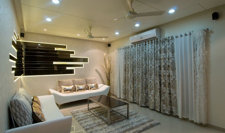 White Sofas And Black Top Table by Deepti Srivastava Living-room Contemporary | Interior Design Photos & Ideas