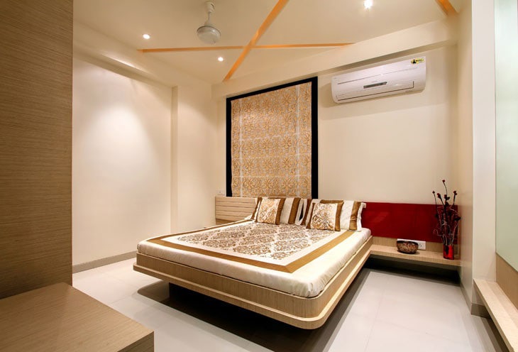 Low Rise Wooden Bed And Display Unit by Deepti Srivastava Bedroom Contemporary | Interior Design Photos & Ideas