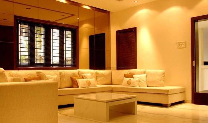 White Sectional Sofa And Centre Table by Deepti Srivastava Living-room Contemporary | Interior Design Photos & Ideas