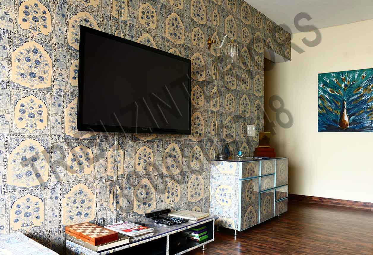 Living Room With Designer Wall Art And TV Cabinets by Tribuz Interiors Pvt. Ltd. Living-room Contemporary | Interior Design Photos & Ideas