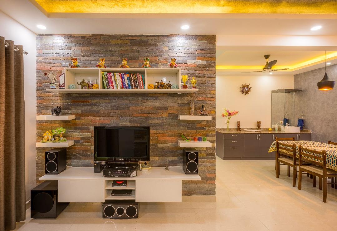 Contemporary living room with tv unit by Shubhashis Shomil Living-room Contemporary | Interior Design Photos & Ideas