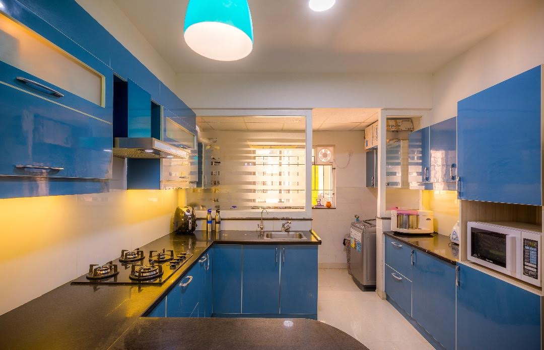 Modern L shaped modular kitchen by Shubhashis Shomil Modular-kitchen Contemporary | Interior Design Photos & Ideas