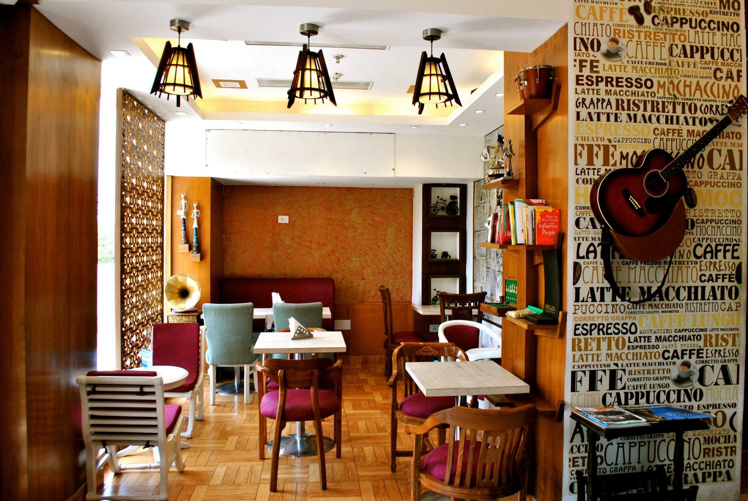 Contemporary cafe with wooden furniture by Jamshed Ahmed Contemporary | Interior Design Photos & Ideas