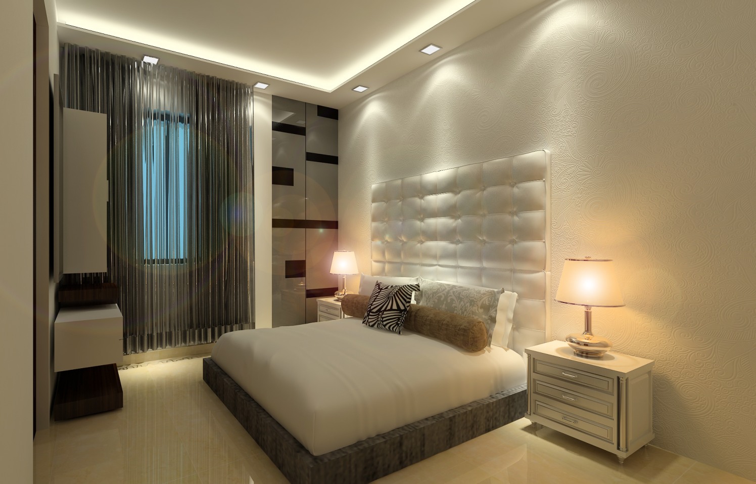 Contemporary bedroom with marble flooring by Jamshed Ahmed Bedroom Contemporary | Interior Design Photos & Ideas
