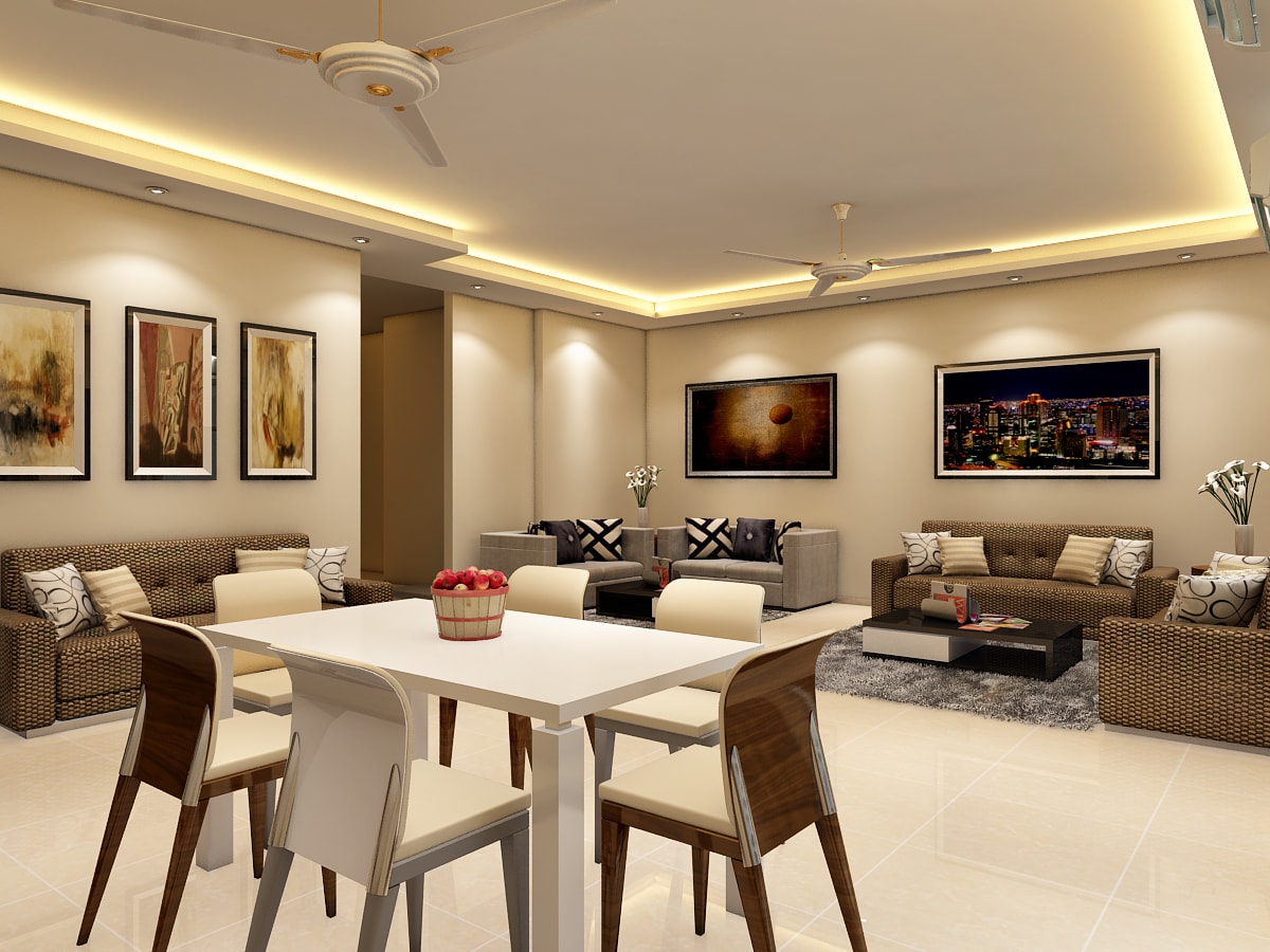 Contemporary dining room with marble flooring by Jamshed Ahmed Dining-room Contemporary | Interior Design Photos & Ideas