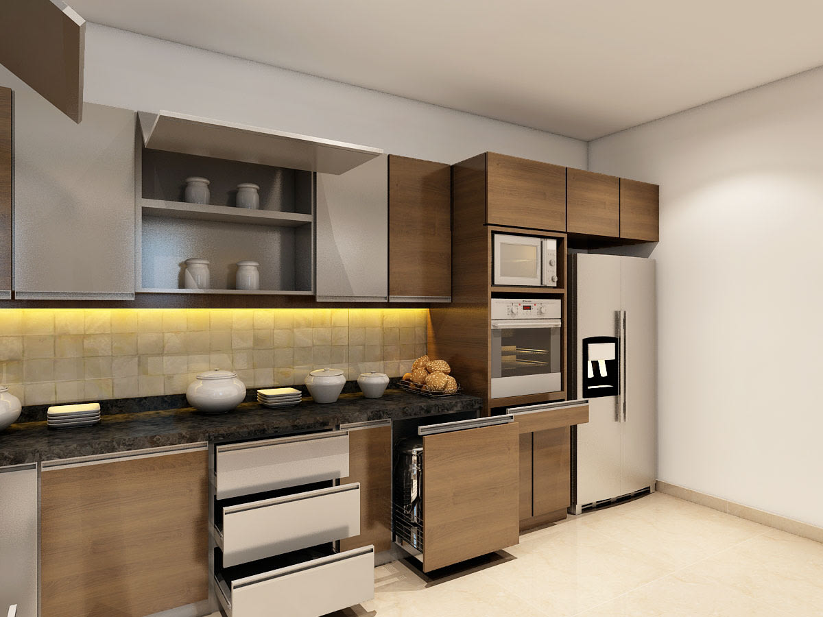 Modern modular L shaped kitchen by Jamshed Ahmed Modular-kitchen Modern | Interior Design Photos & Ideas