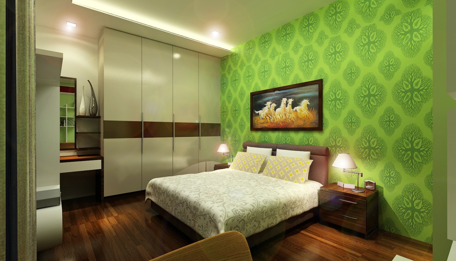Contemporary bedroom with wooden flooring by Jamshed Ahmed Bedroom Contemporary | Interior Design Photos & Ideas