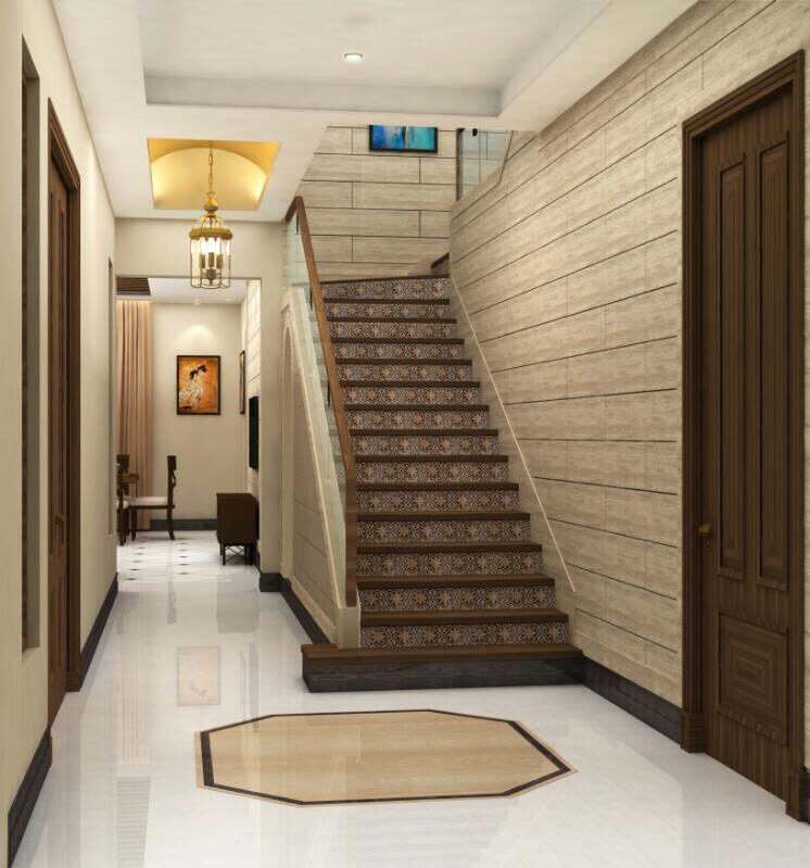 Wooden Work On Staircase by Deepanshu Prasad Indoor-spaces Contemporary | Interior Design Photos & Ideas