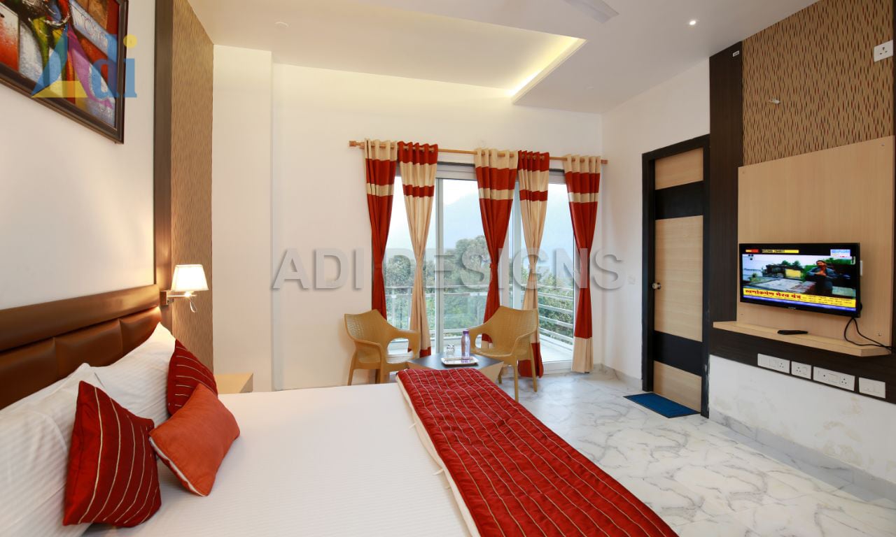 Bedroom with lavishing white color and tvunit by Vishal Arora Bedroom Contemporary | Interior Design Photos & Ideas