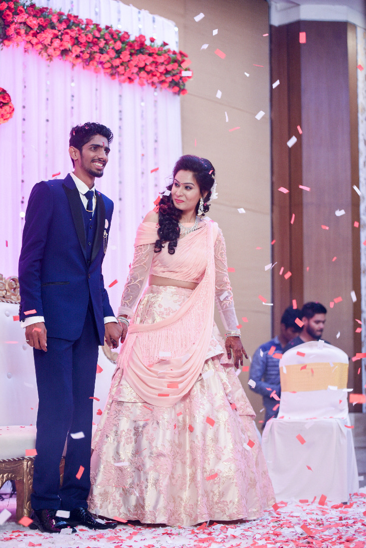 Bride and Groom During Their Reception by ORDUO PRODUCTIONS PVT. LTD Wedding-photography Bridal-makeup | Weddings Photos & Ideas