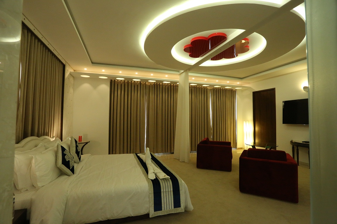 White Cushioned Bed by Devang Shah Bedroom Contemporary | Interior Design Photos & Ideas
