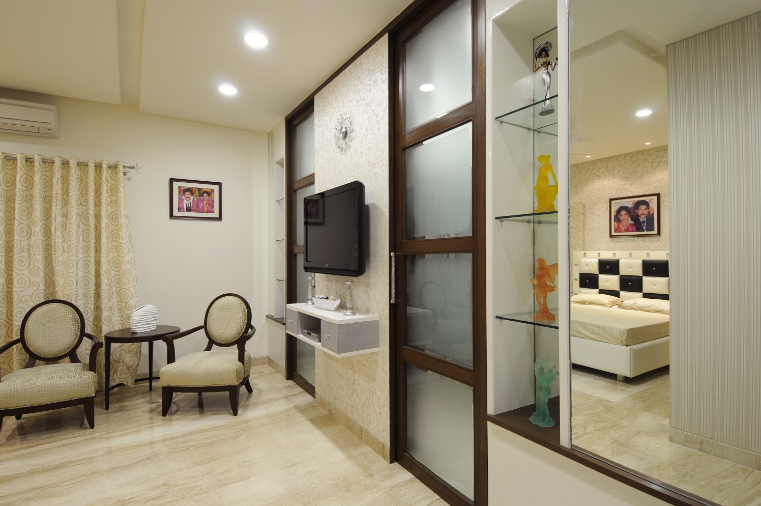 Bedroom With Pale Shade Interior by Nandigam Harish Bedroom Modern | Interior Design Photos & Ideas