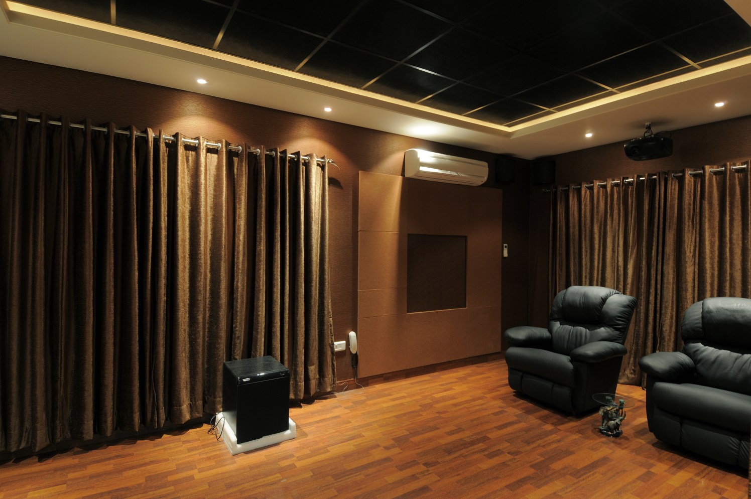 Living Room With Wooden Flooring by Nandigam Harish