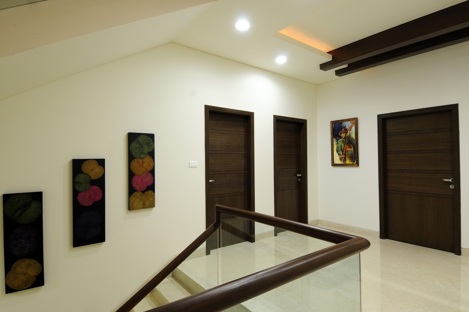 Staircase With Marble Flooring by Nandigam Harish Indoor-spaces Modern | Interior Design Photos & Ideas
