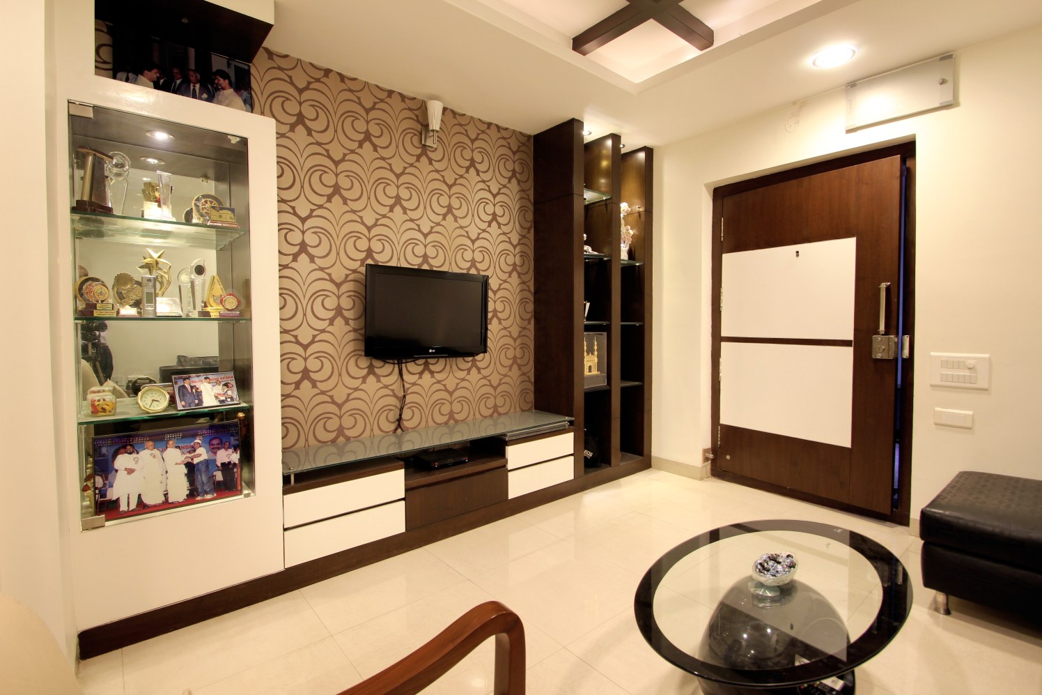 Living Room With TV Unit And Wall Art by Nandigam Harish Living-room Modern | Interior Design Photos & Ideas