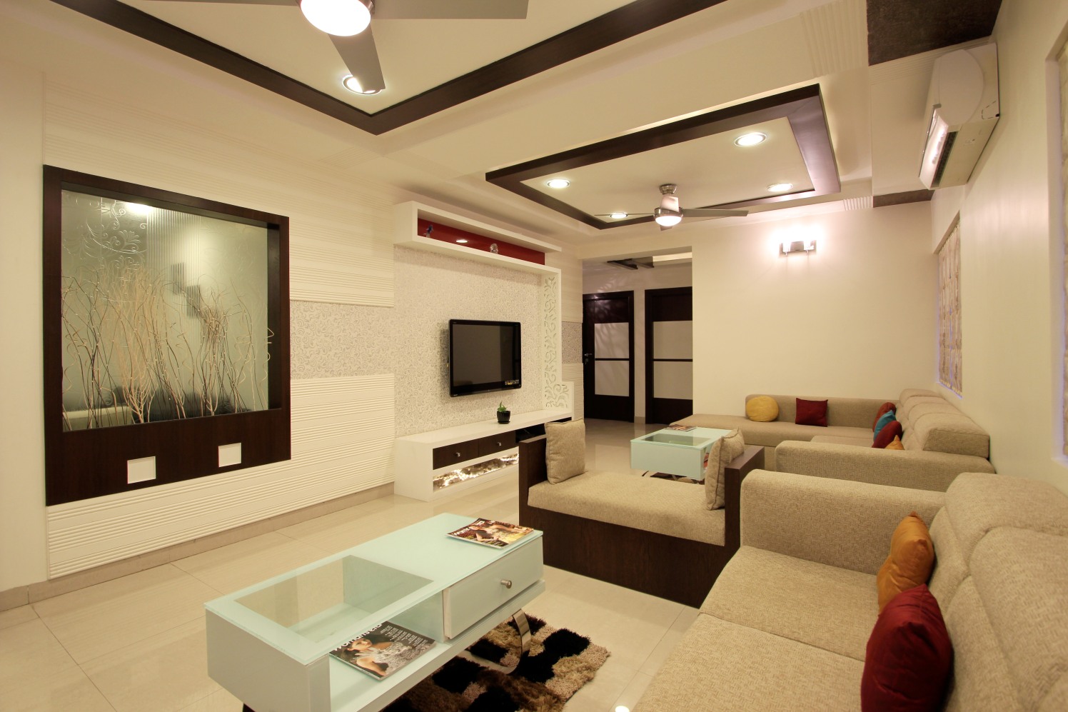 Living Room With Modern False Ceiling by Nandigam Harish Living-room Modern | Interior Design Photos & Ideas