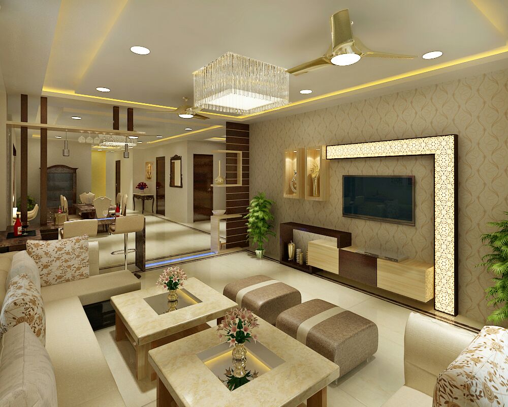 Dining and living area by Jaideep Mandal Living-room Contemporary | Interior Design Photos & Ideas