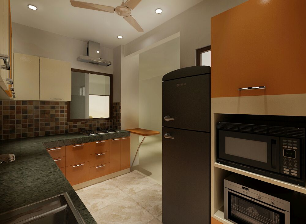 Simple kitchen by Jaideep Mandal Modular-kitchen Contemporary | Interior Design Photos & Ideas