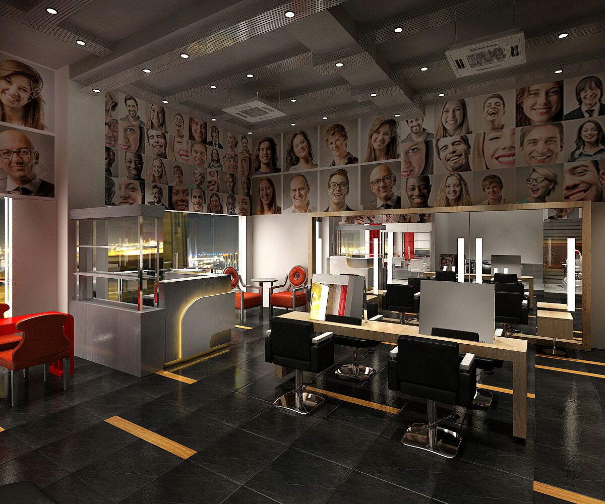 Salon - Open Seating by Jaideep Mandal Modern | Interior Design Photos & Ideas