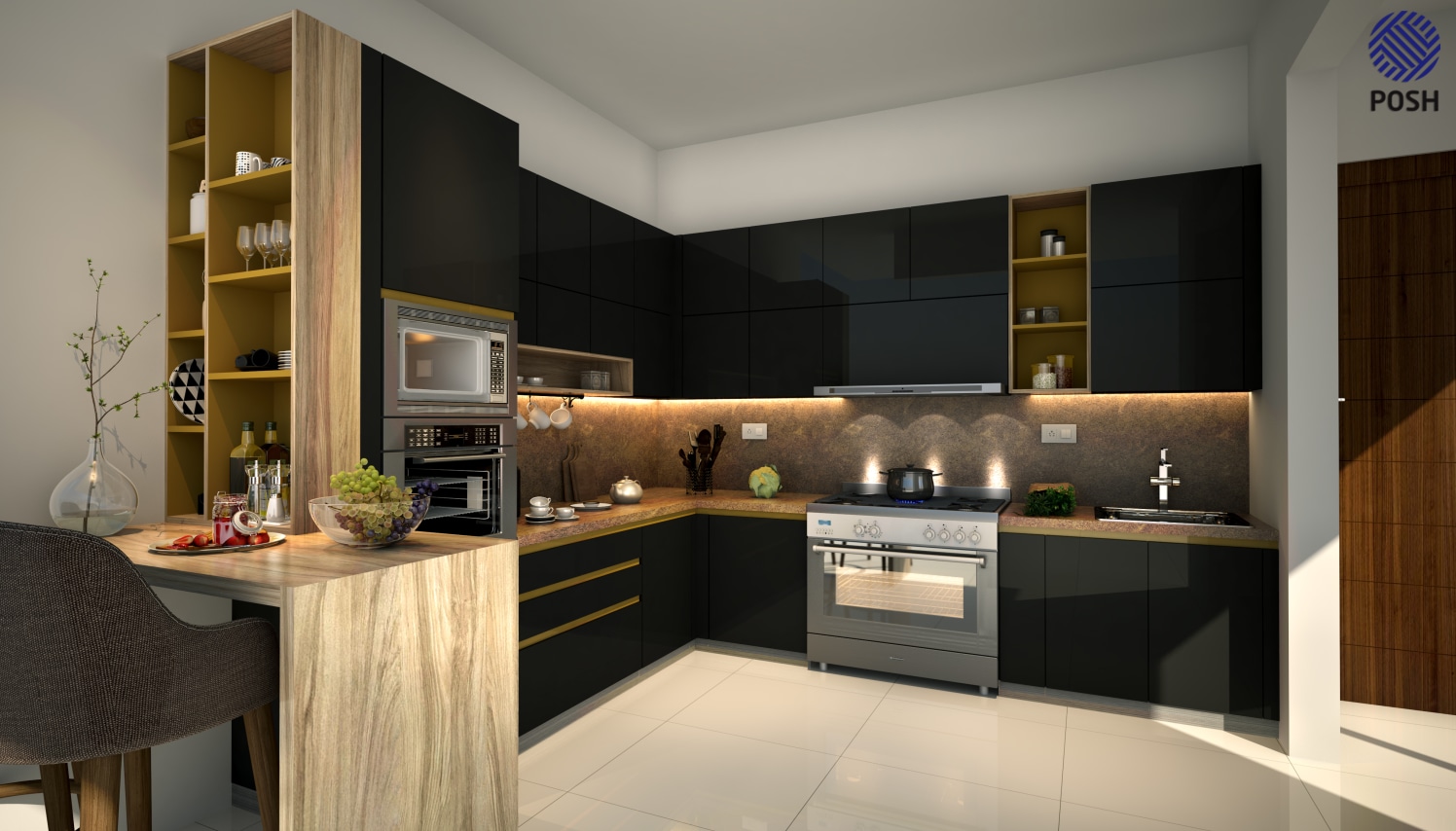 Modern modular kitchen by Priyanka Rai Modular-kitchen Modern | Interior Design Photos & Ideas
