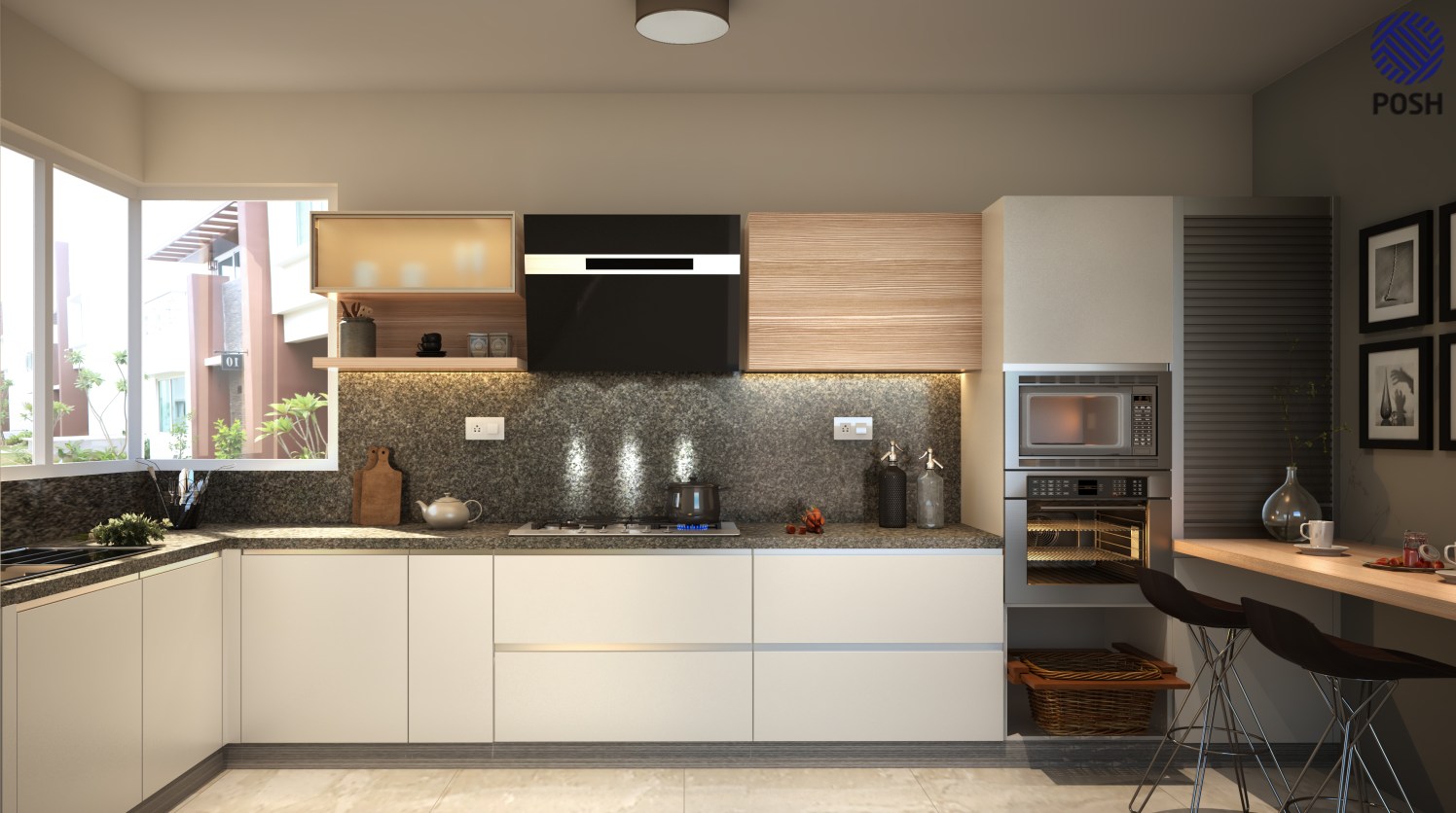 Modern modular L shaped kitchen by Priyanka Rai Modular-kitchen Modern | Interior Design Photos & Ideas