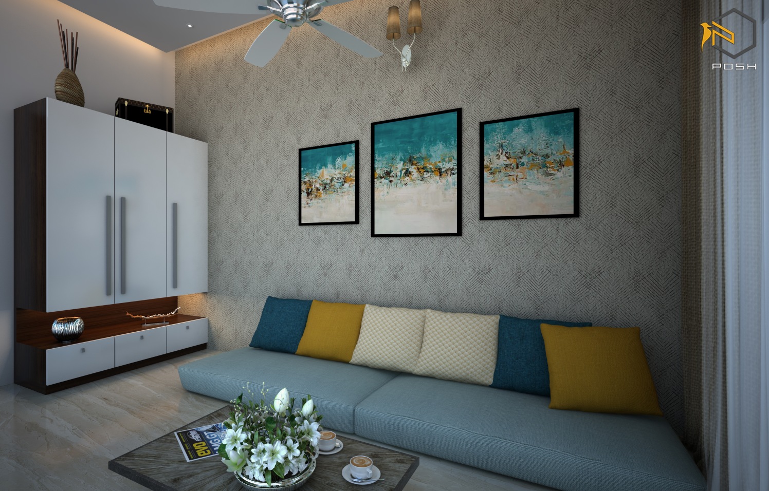Contemporary living room with centre table by Priyanka Rai Living-room Contemporary | Interior Design Photos & Ideas
