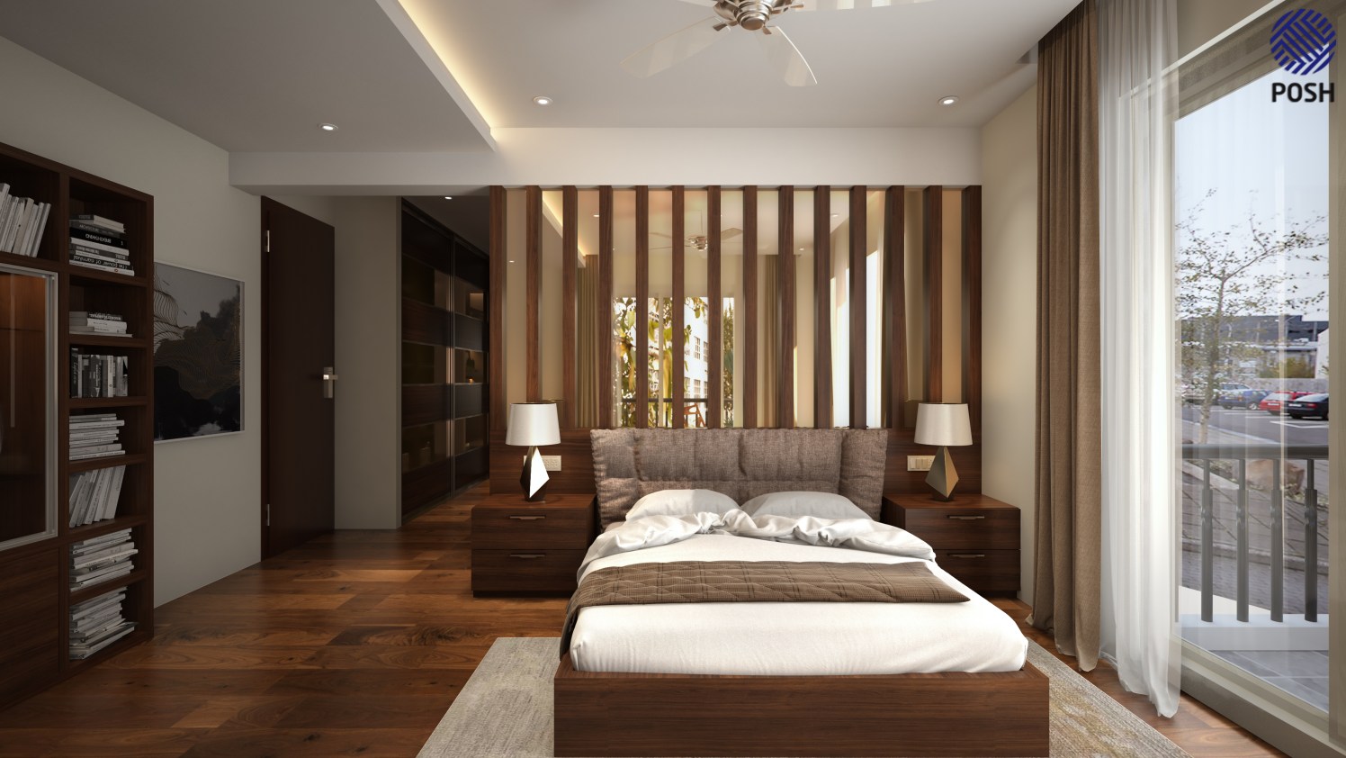 Contemporary bedroom with wooden flooring by Priyanka Rai Bedroom Contemporary | Interior Design Photos & Ideas