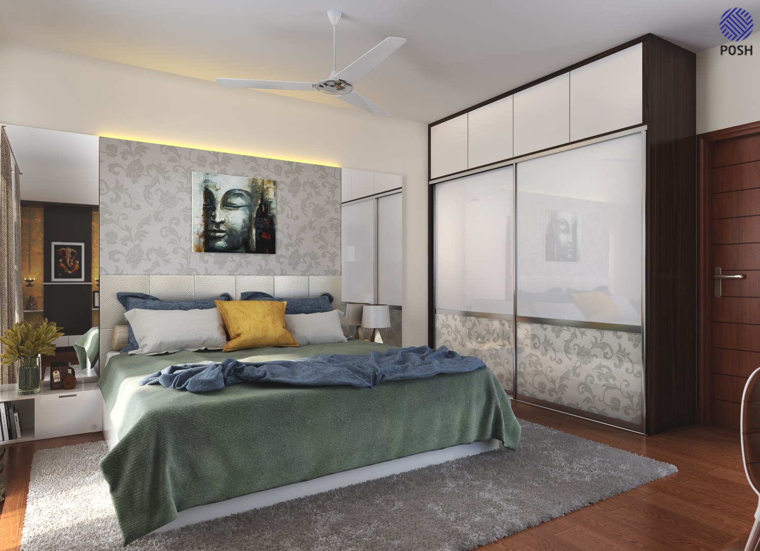 Contemporary bedroom with wardrobe by Priyanka Rai Bedroom Contemporary | Interior Design Photos & Ideas