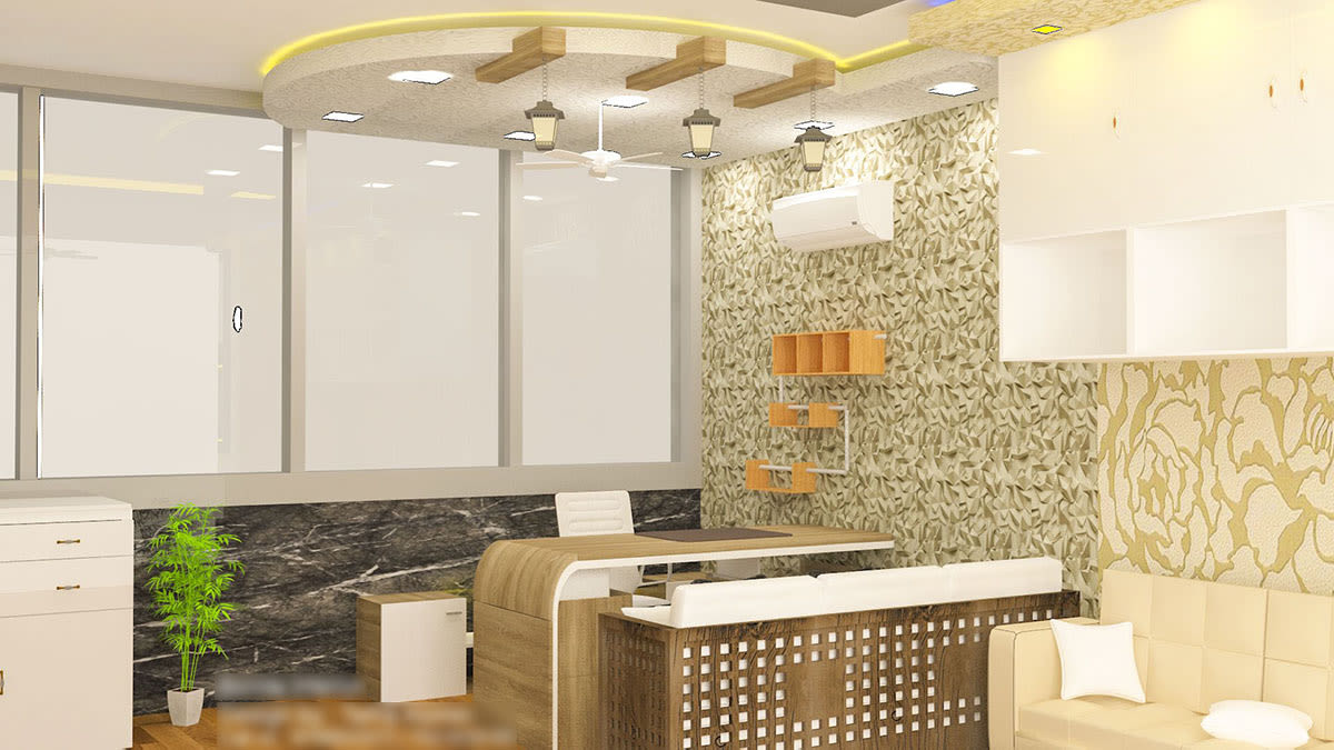 Modern Office Space With Sofa by Talha Naim Momin Modern | Interior Design Photos & Ideas