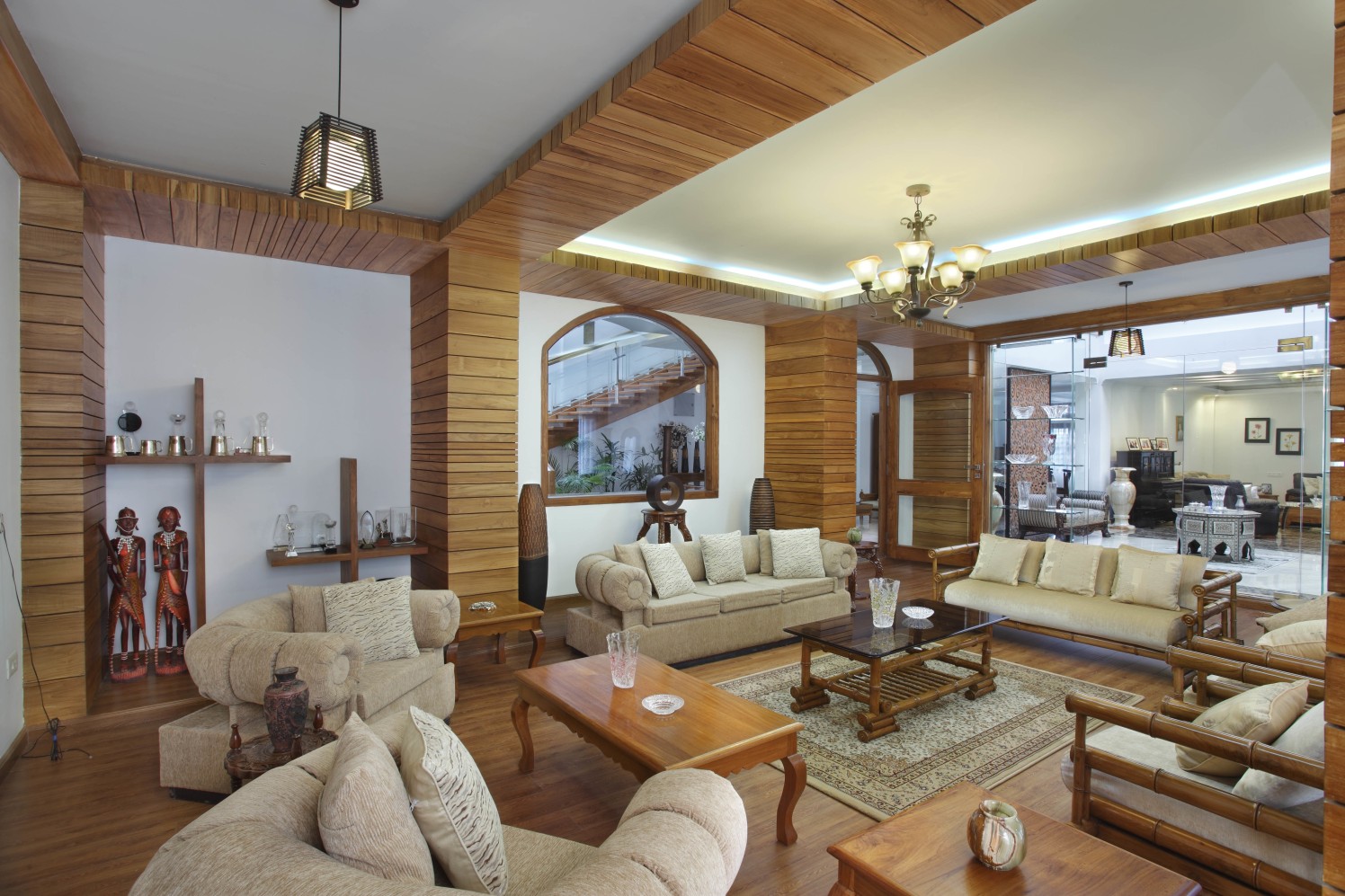 Living Room With VIntage Chandelier And Wooden Flooring by Prashant Ghosh Living-room Vintage | Interior Design Photos & Ideas