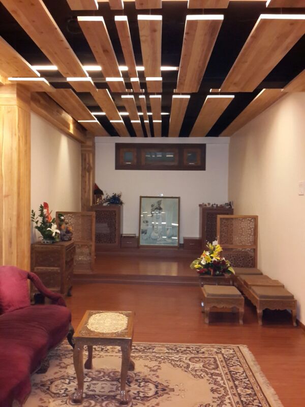 Living Room With Wooden Work On False Ceiling by Prashant Ghosh Living-room Contemporary | Interior Design Photos & Ideas