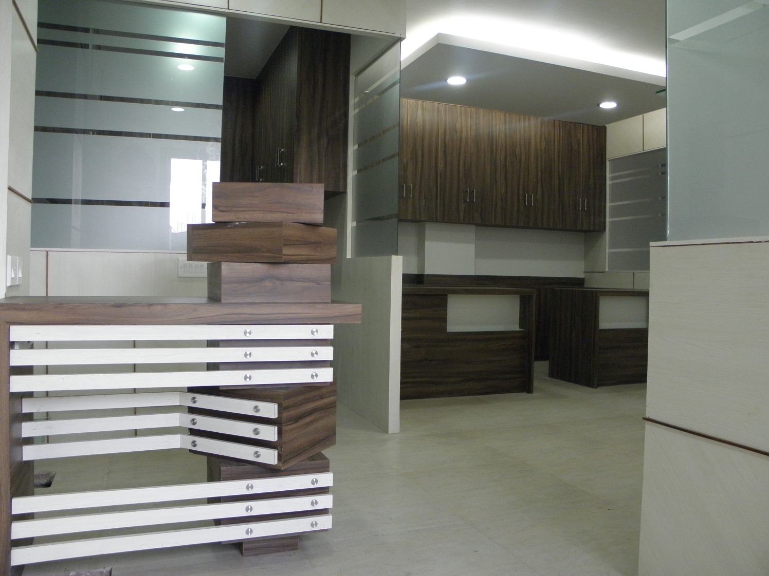 Office Space With Classic Wooden Work by Prashant Ghosh Modern | Interior Design Photos & Ideas