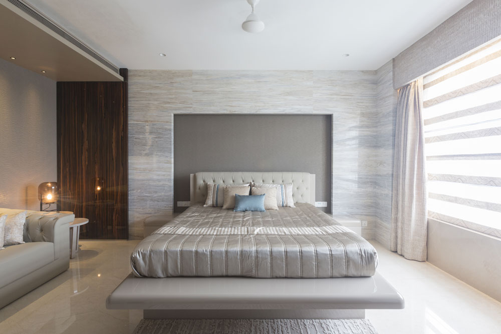 Bedroom with different Shades Of Grey by Gocosy.com Contemporary | Interior Design Photos & Ideas