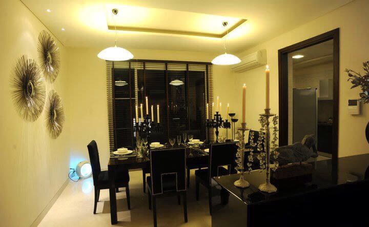 Black Themed Dining Area by Karan Kalra Modern | Interior Design Photos & Ideas