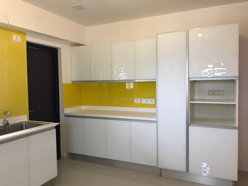 Yellow In White Kitchen Space by Viru Modern | Interior Design Photos & Ideas