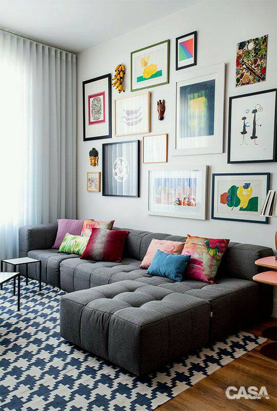Linen Shaded Living Room With Grey Sofa Set by Live Fabulous Living-room Contemporary | Interior Design Photos & Ideas
