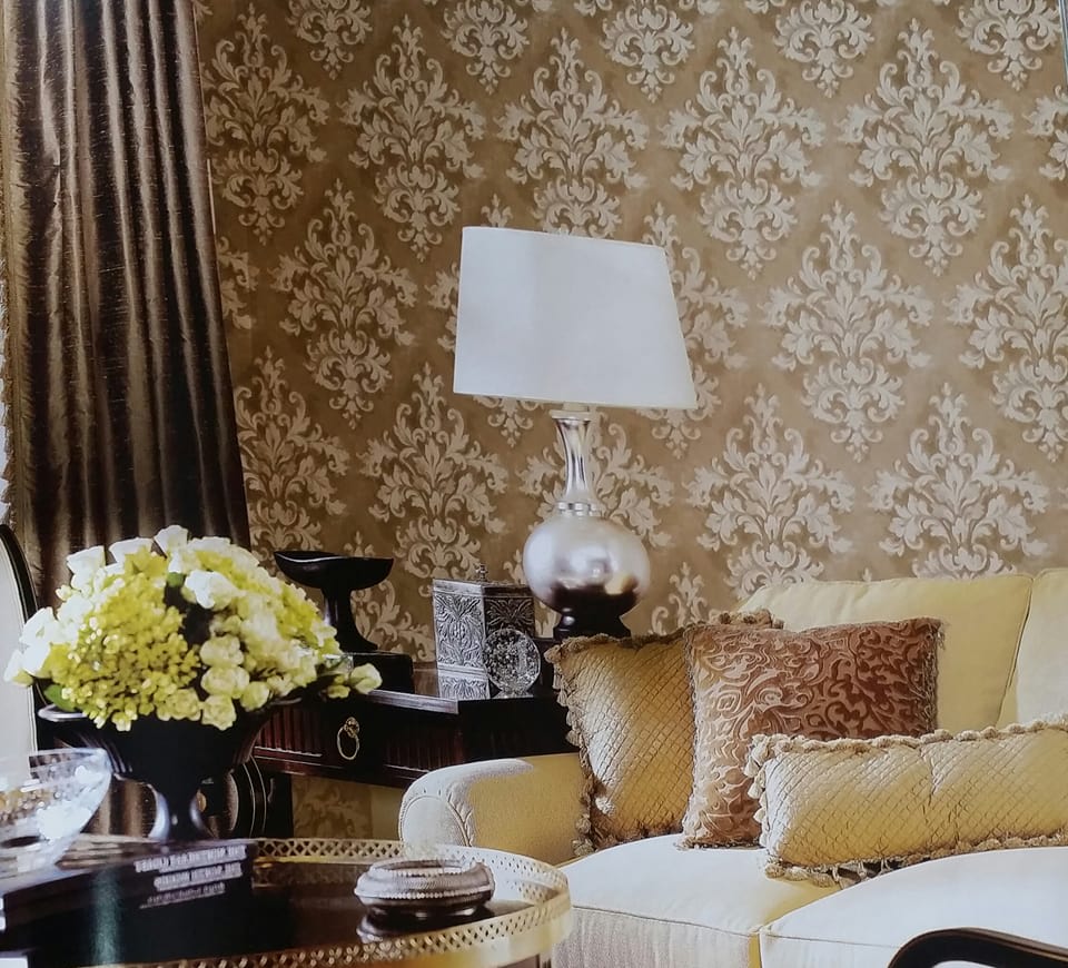 Opulent Living Room With Golden Textured Wall by Live Fabulous Living-room Contemporary | Interior Design Photos & Ideas