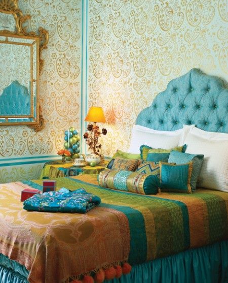 Traditional Golden Textured Bedroom by Live Fabulous Bedroom Traditional | Interior Design Photos & Ideas