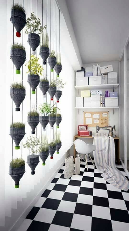 Beige Sitting Area With Hanging Plants by Live Fabulous Living-room Modern | Interior Design Photos & Ideas