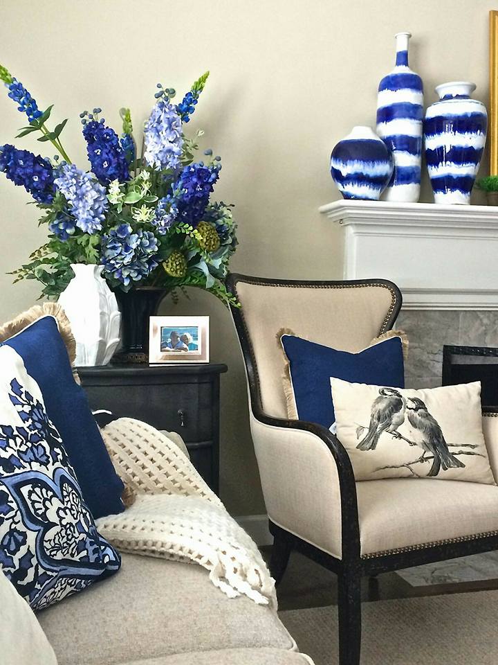 Blue And White Living Space With Fawn Touch by Live Fabulous Living-room Contemporary | Interior Design Photos & Ideas